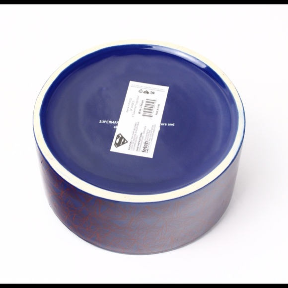 DC Superman Ceramic Dog / Pet Bowl Food Or Water 28oz 3-1/2 Cups New - Picture 3 of 7